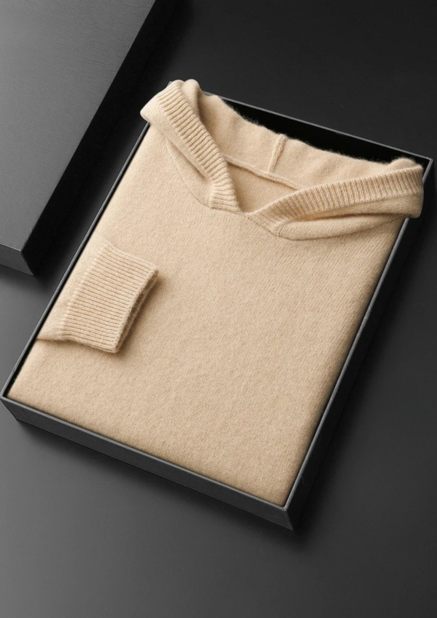 Sweat à capuche confortable en cachemire premium