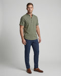 The Soren V-Neck Polo — Blush