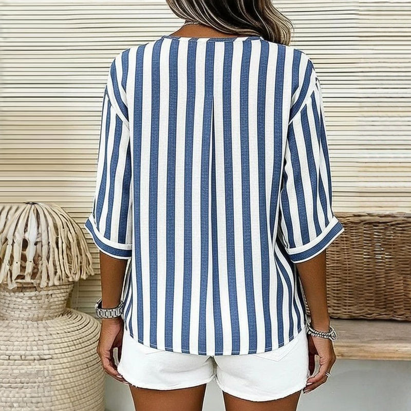 Blouse décontractée à rayures