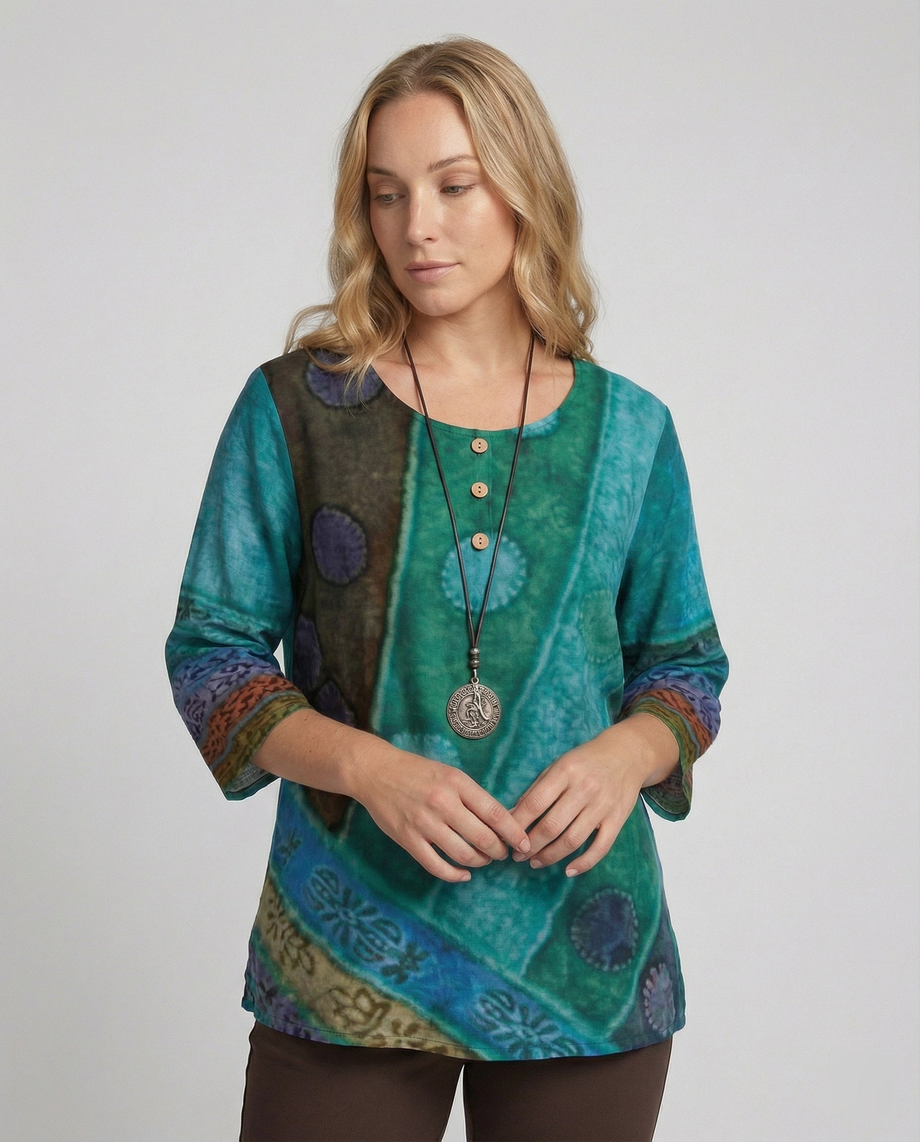 The Kaia Tunic — Evergreen Patchwork
