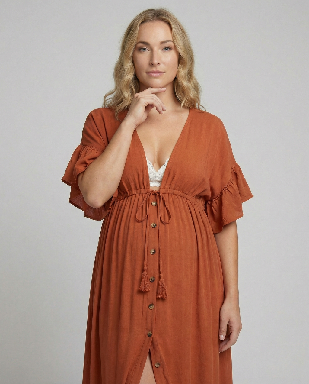 The Elara Maxi — Ember Wrap Dress