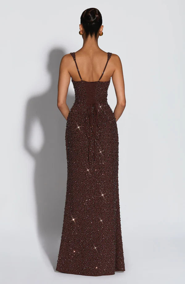 ROSALIND | Robe longue à encolure carrée