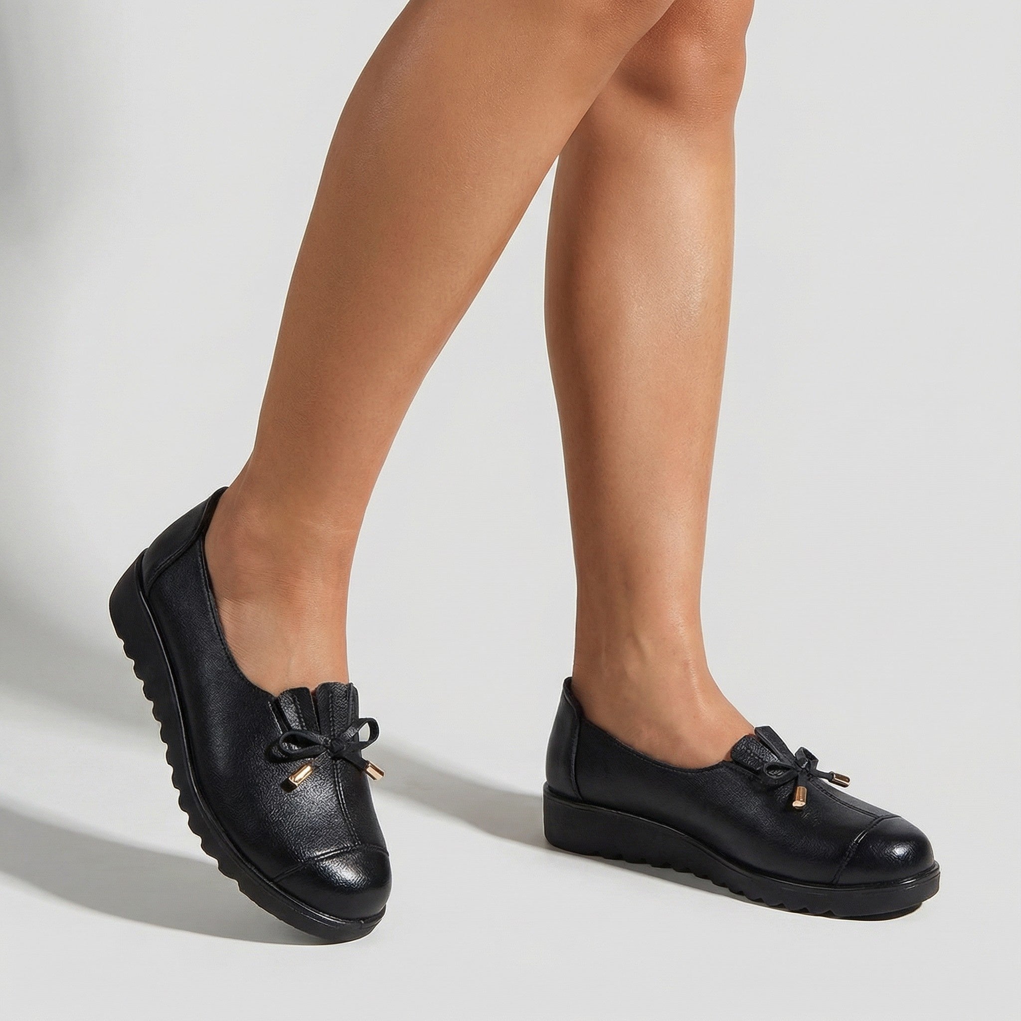 Sophie — Noir Leather Moccasins