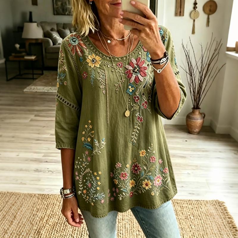 Blouse à imprimé floral vintage