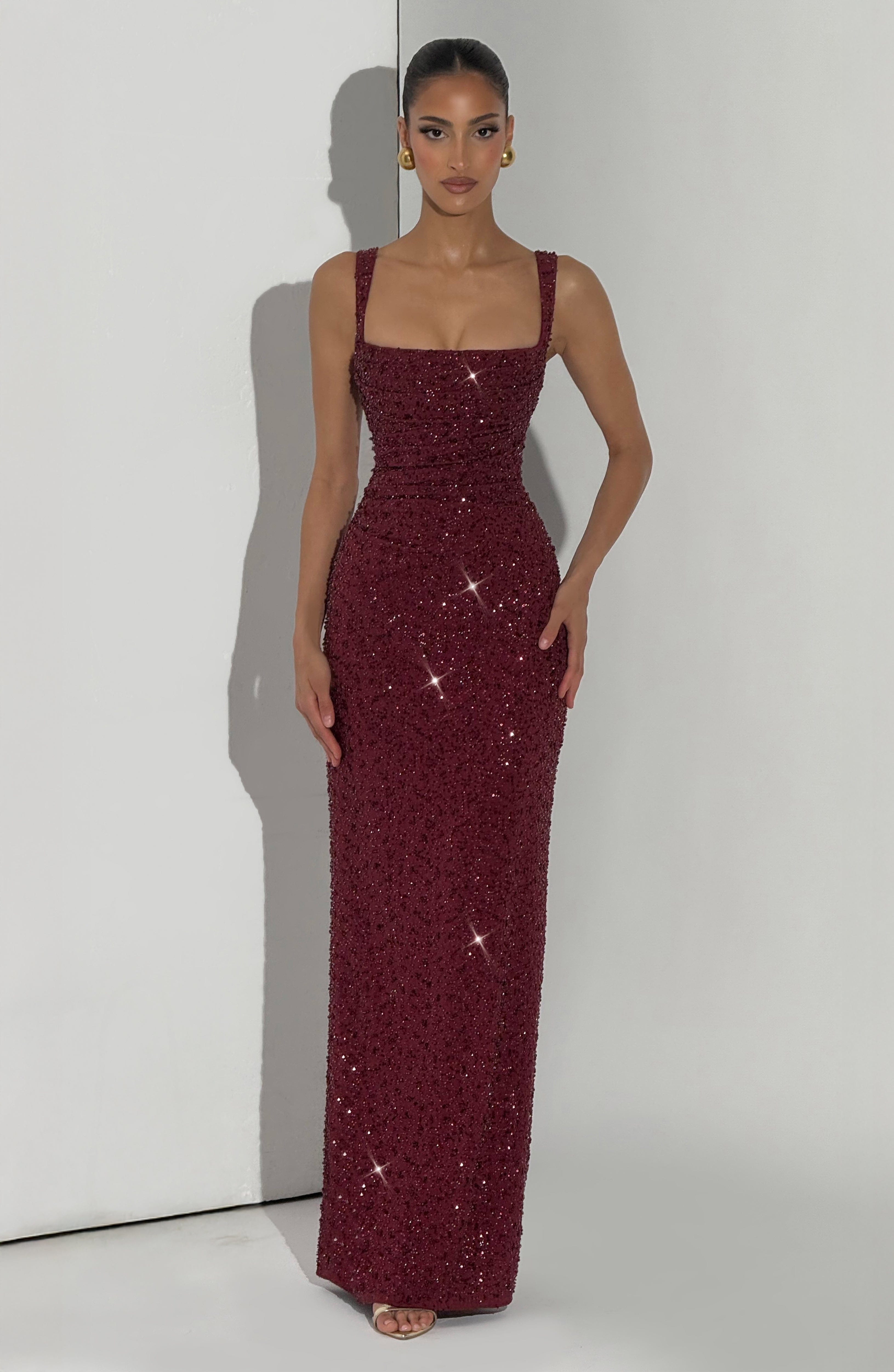 ROSALIND | Robe longue à encolure carrée