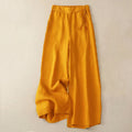 Pantalon Capri Large Femme Bouton Unique Couleur Unie Buddha Stones avec Poches