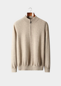 PULL EN LAINE MÉRINOS EXTRA-FINE PURE AVEC DEMI-FERMETURE ÉCLAIR