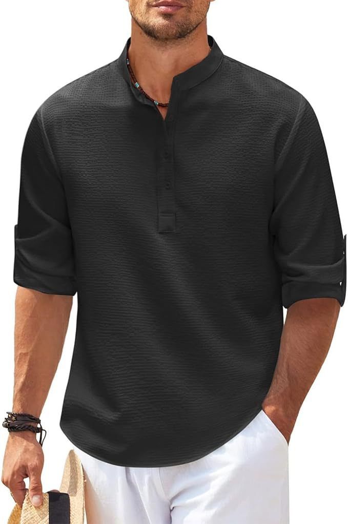 The Anselm — Band-Collar Button-Up Shirt