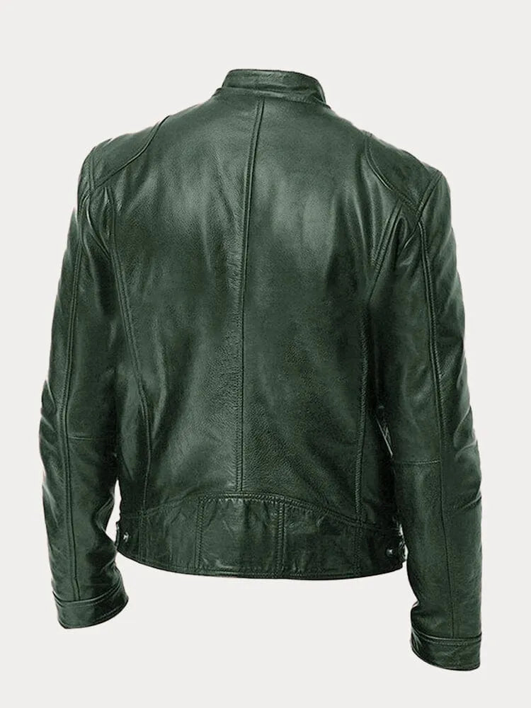 The Kaelen — Slate Vegan Biker Jacket