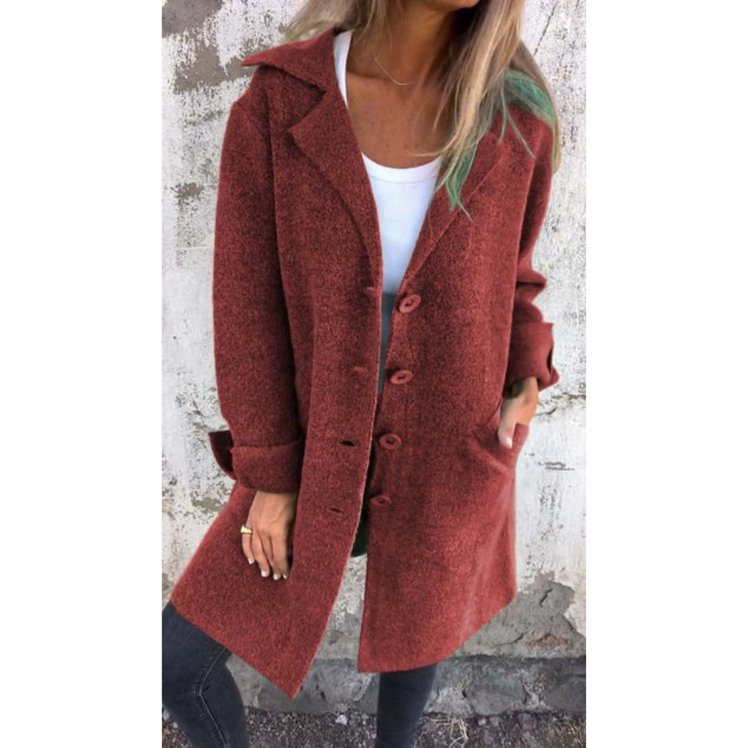 Elara Longline Coat — Blush Quartz