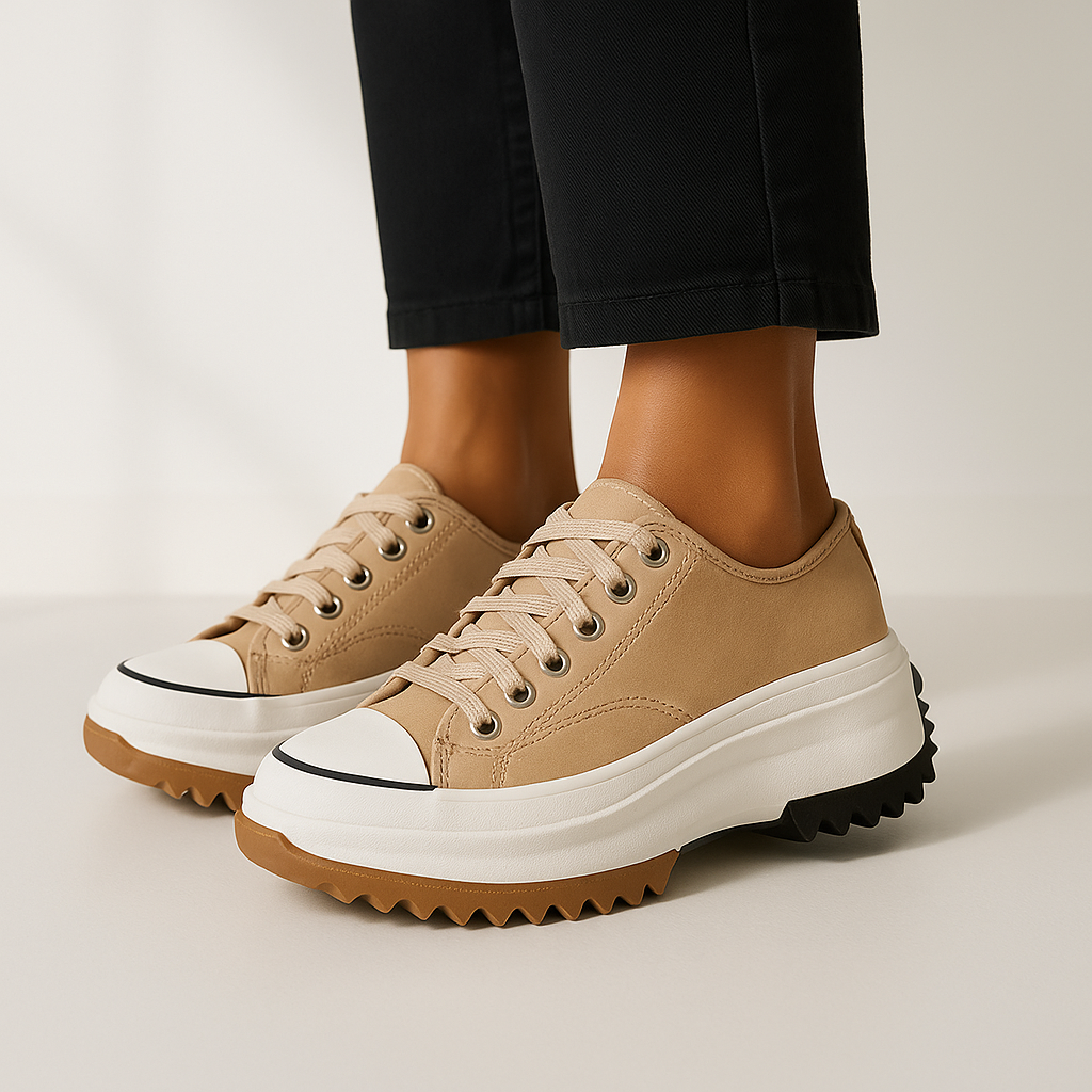The Oren — Black Canvas Platform Sneaker
