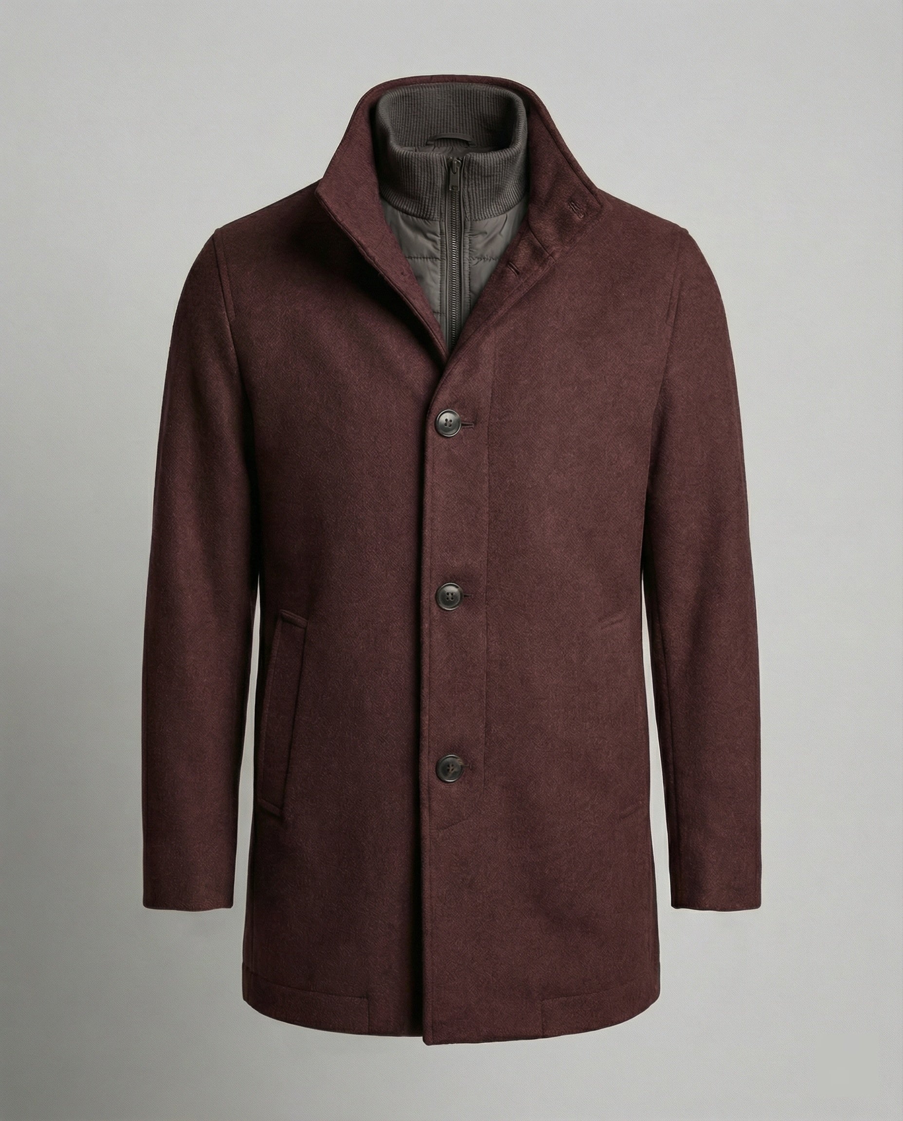The Alderan Overcoat — Chestnut Wool Blend with Quilted Liner