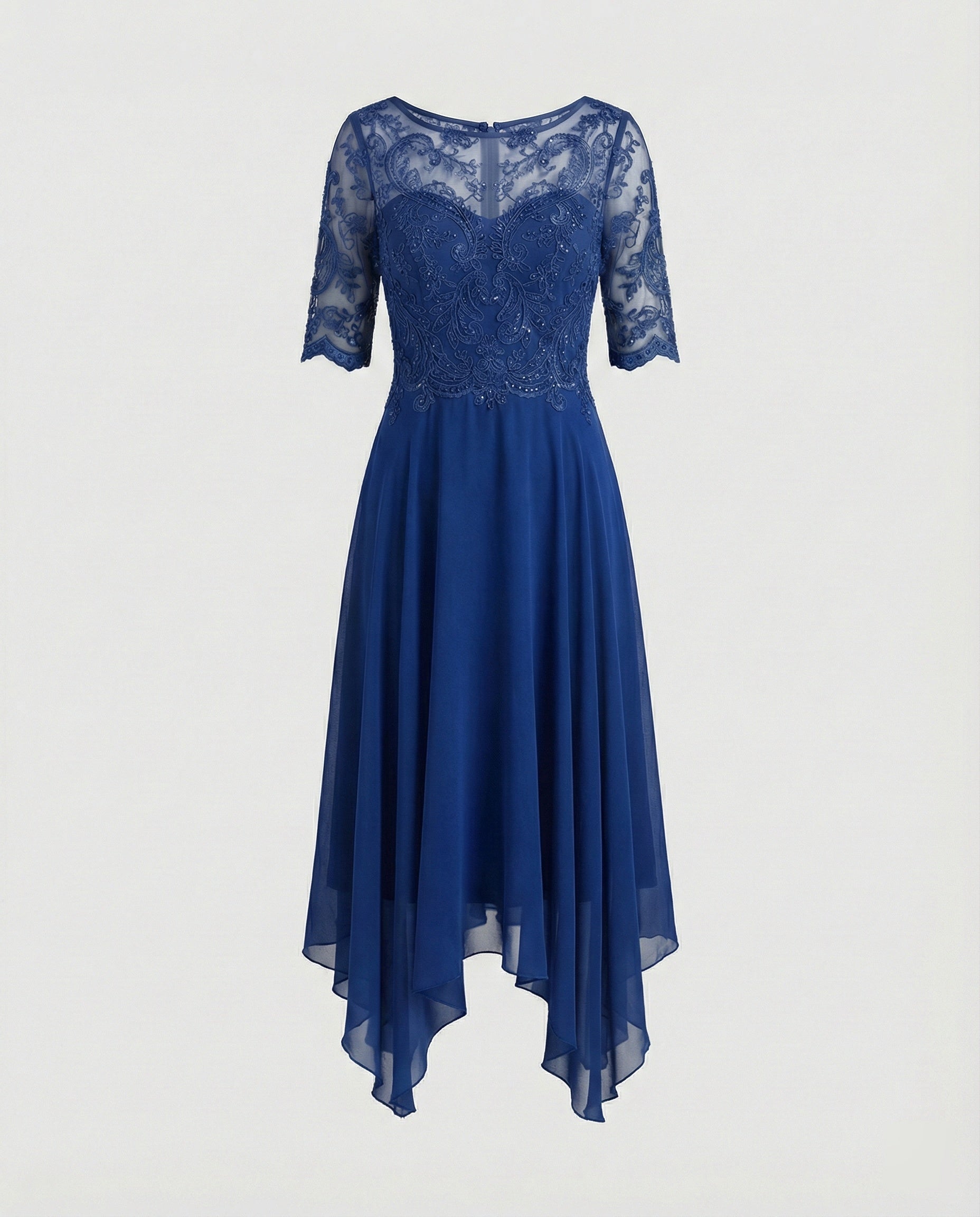 The Liora — Emerald Lace Midi Dress