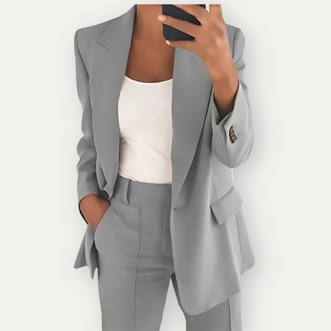 The Leyla Suit — Toasted Almond Wool-Blend