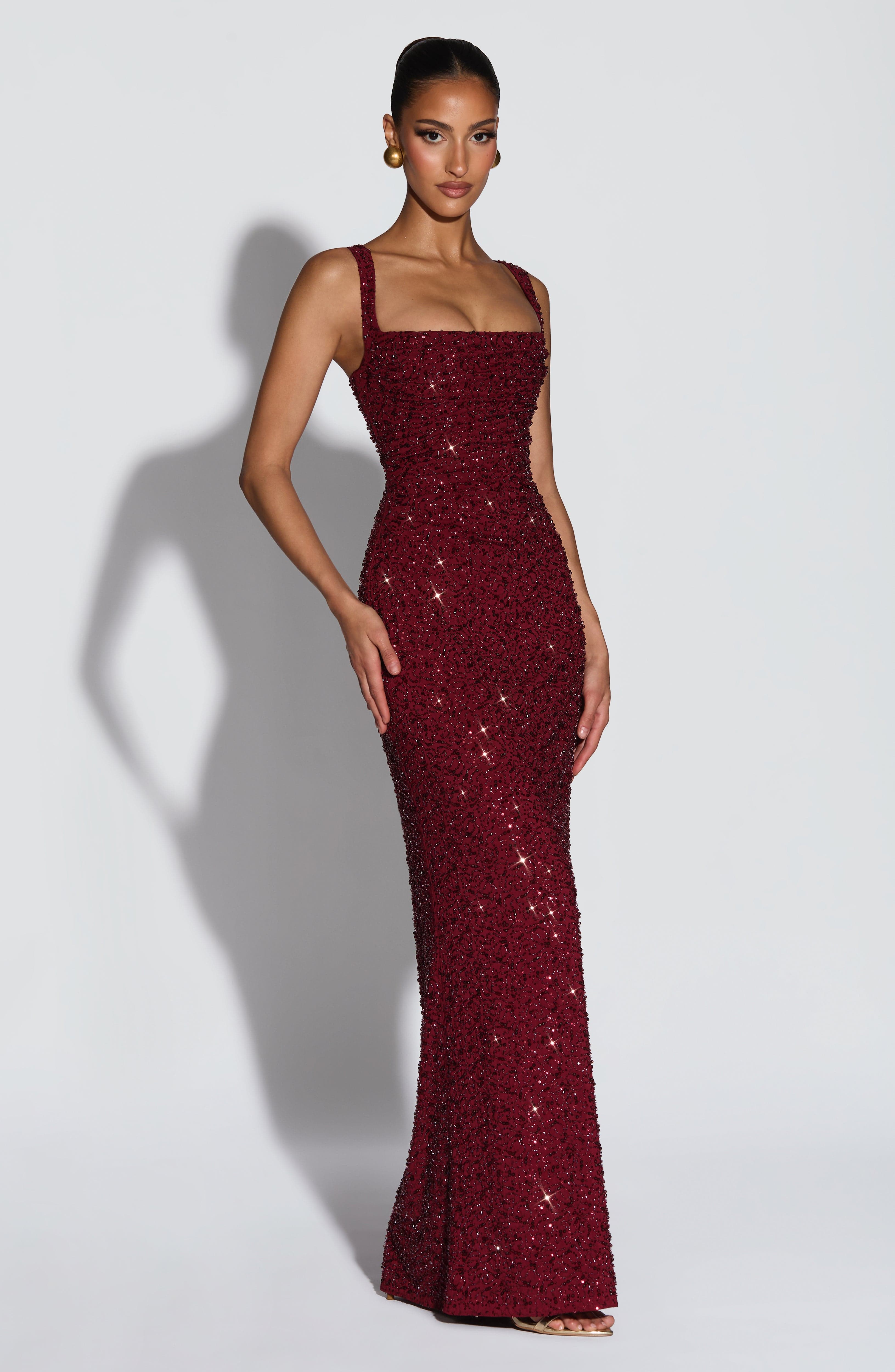 ROSALIND | Robe longue à encolure carrée