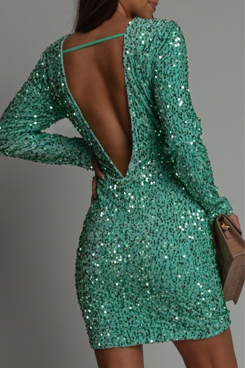 Isadora — Noir Sequin Mini Dress