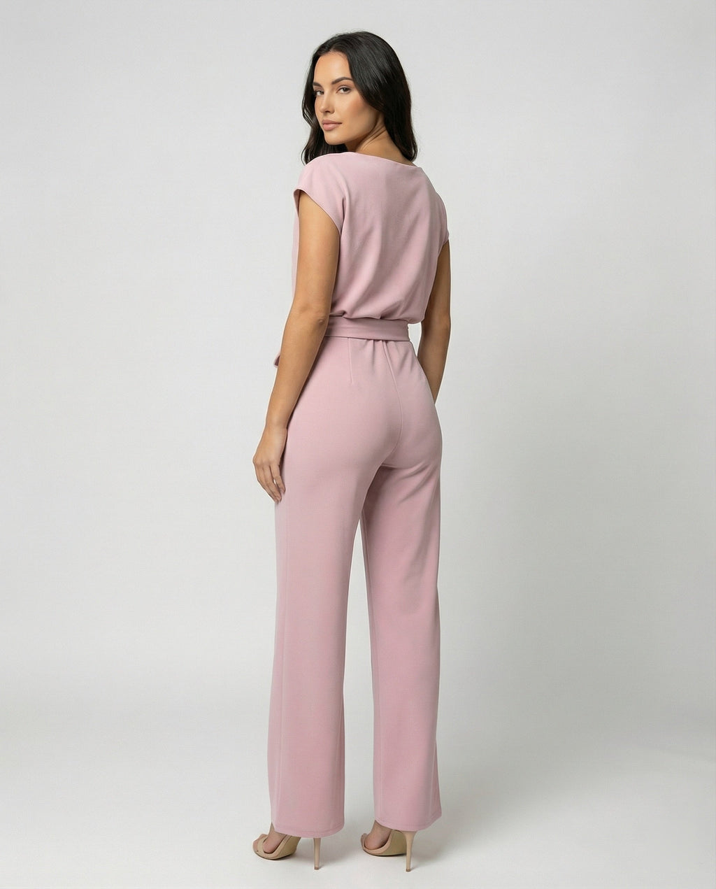 The Elara Jumpsuit — Blush Wrap