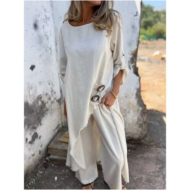 The Elina Set — Sky Linen-Cotton