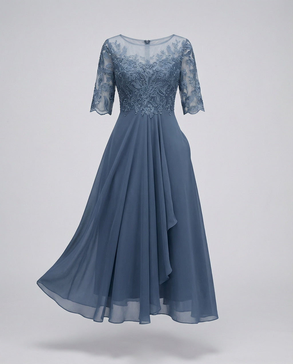 Thalassa — Cerulean Lace Midi Dress