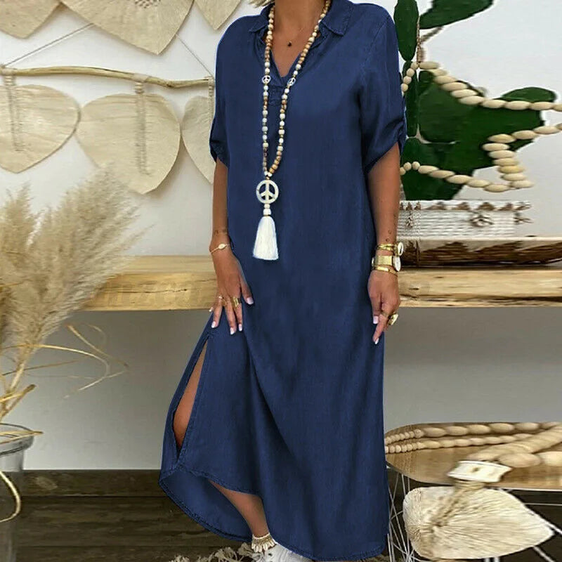 Sadie | Robe chemise en denim confortable