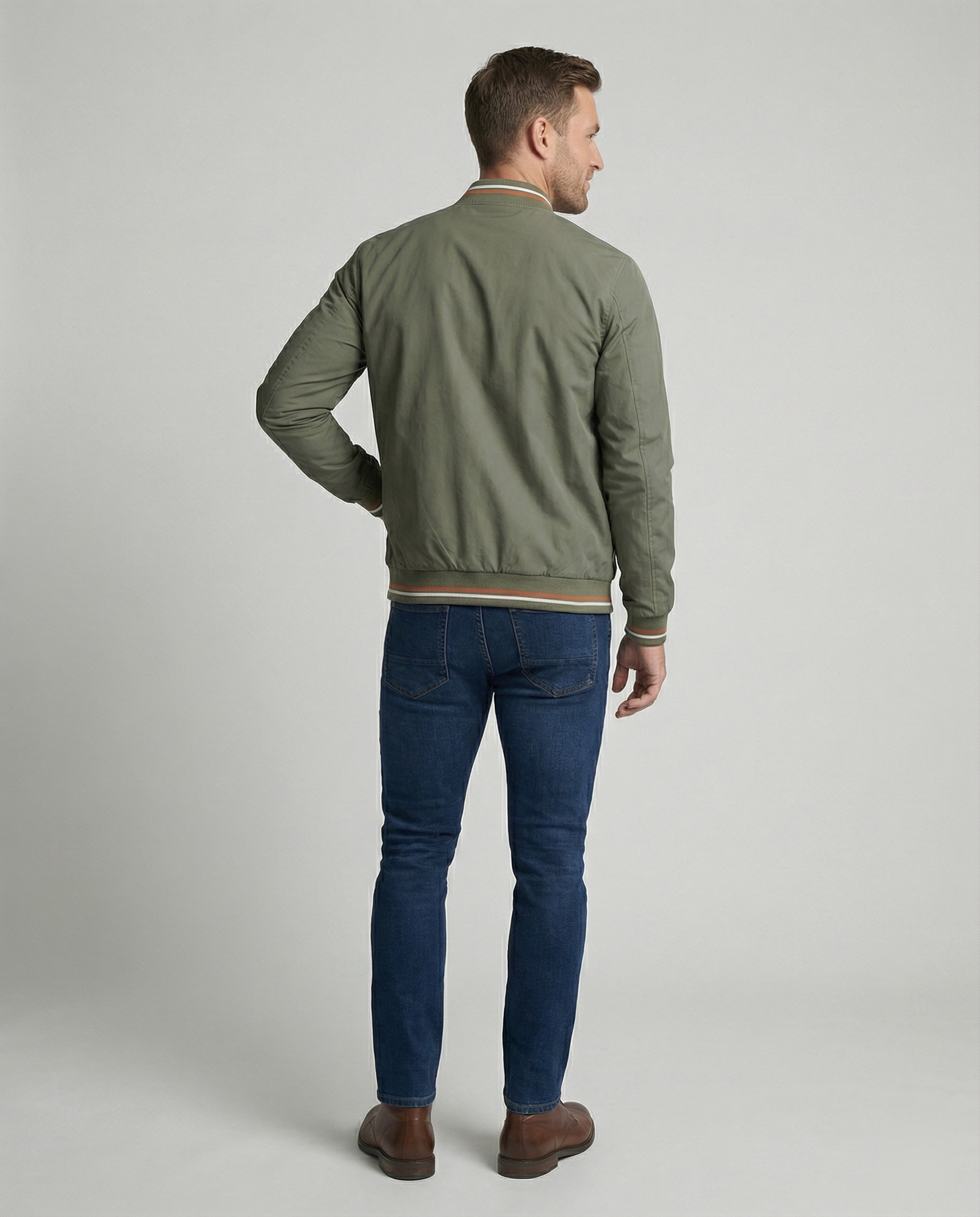 The Kyro Bomber — Army Green Slim Fit