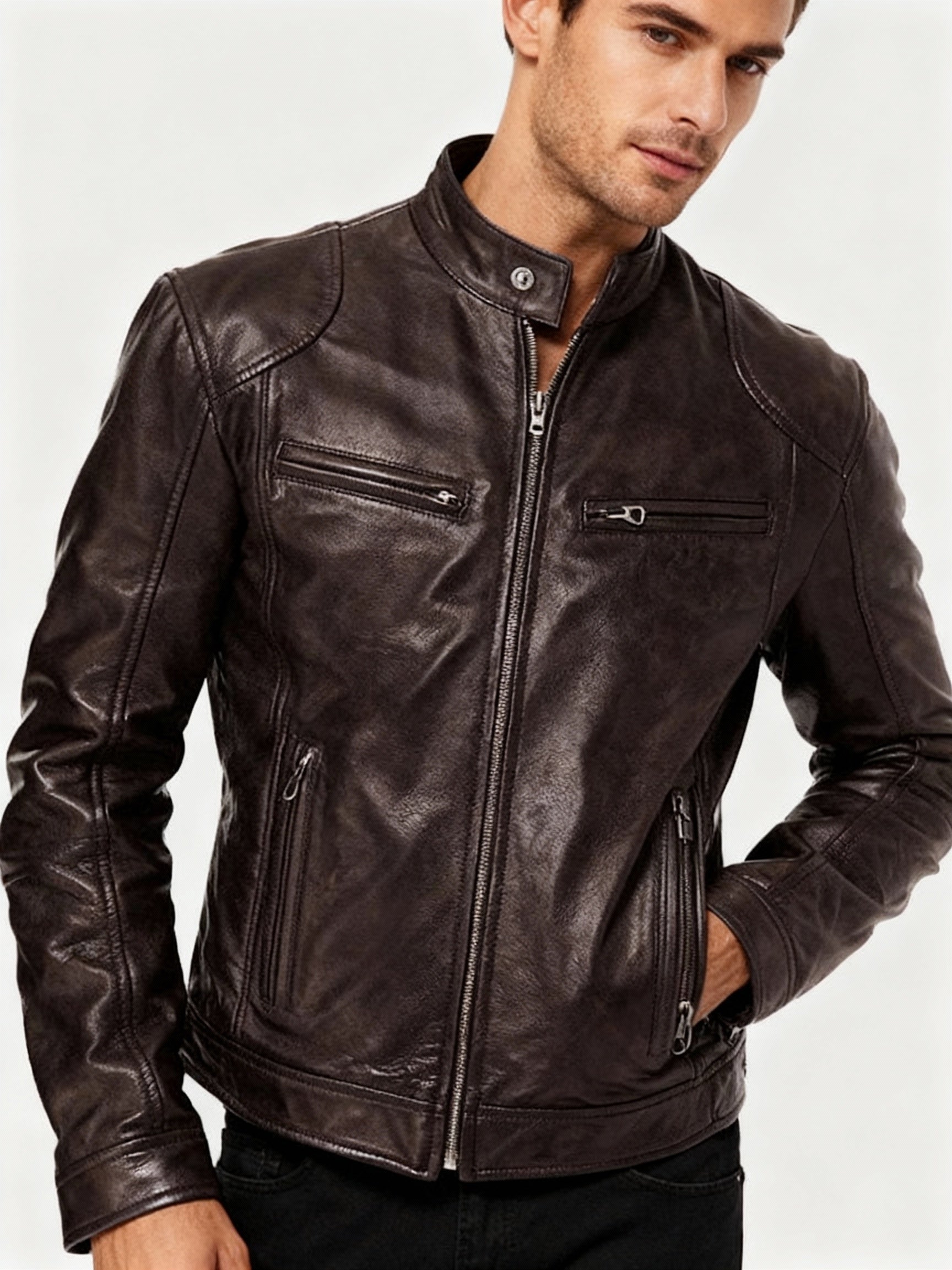 The Tycho — Cropped PU Biker Jacket