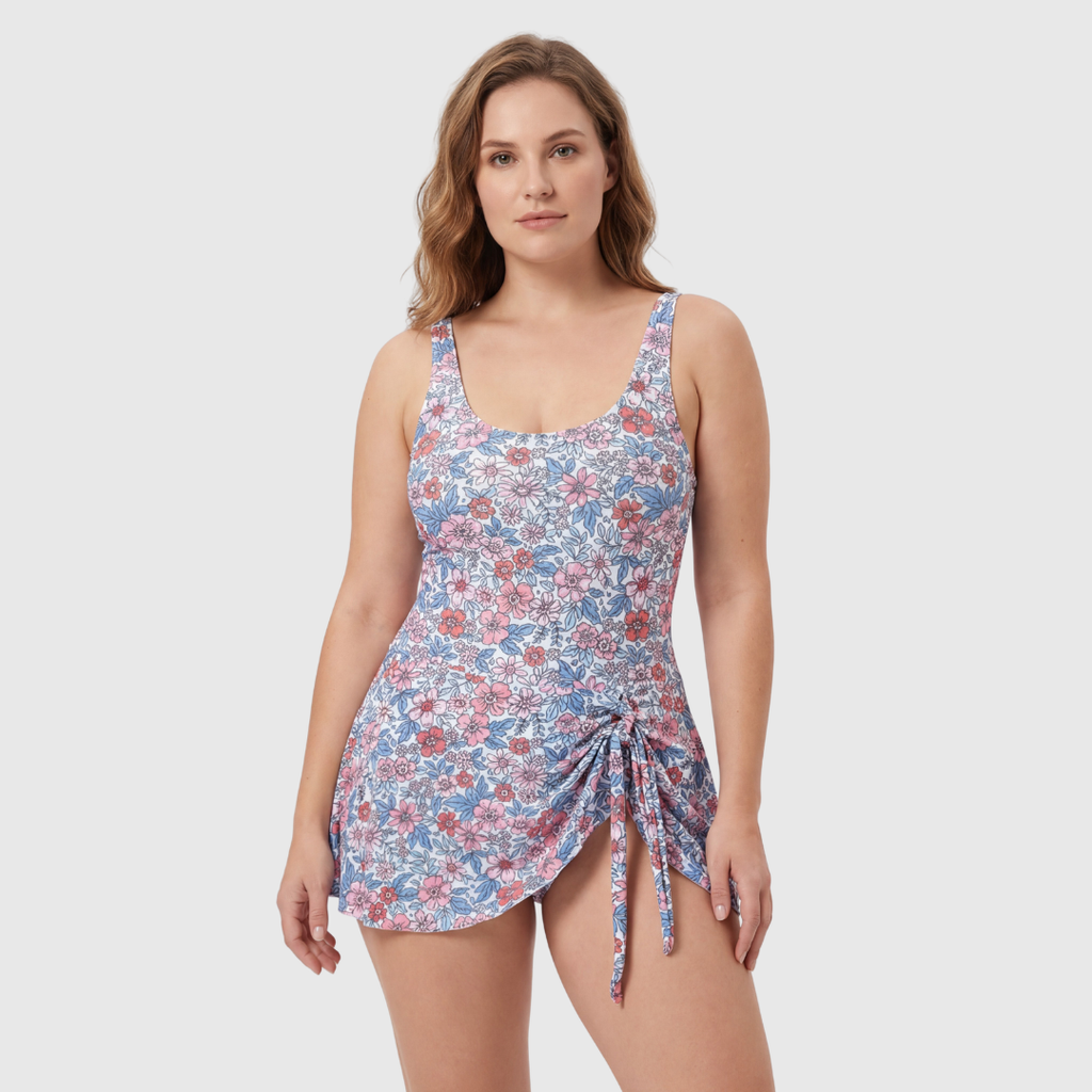 The Elara Wrap — Black Shaping Swimsuit