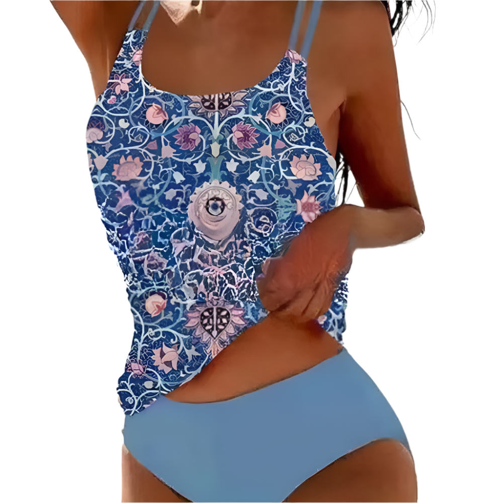 Elara Tankini Set — Azure