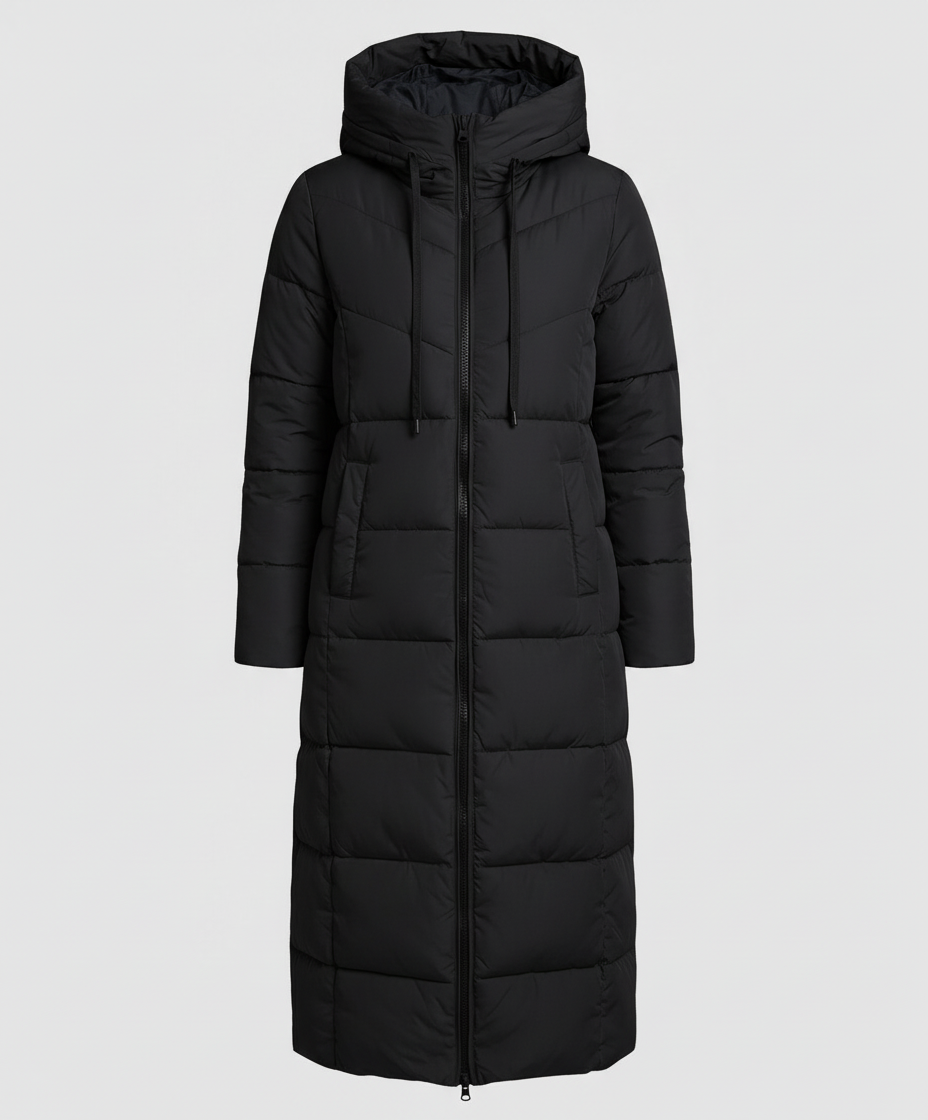 Idris — Khaki Longline Puffer Coat