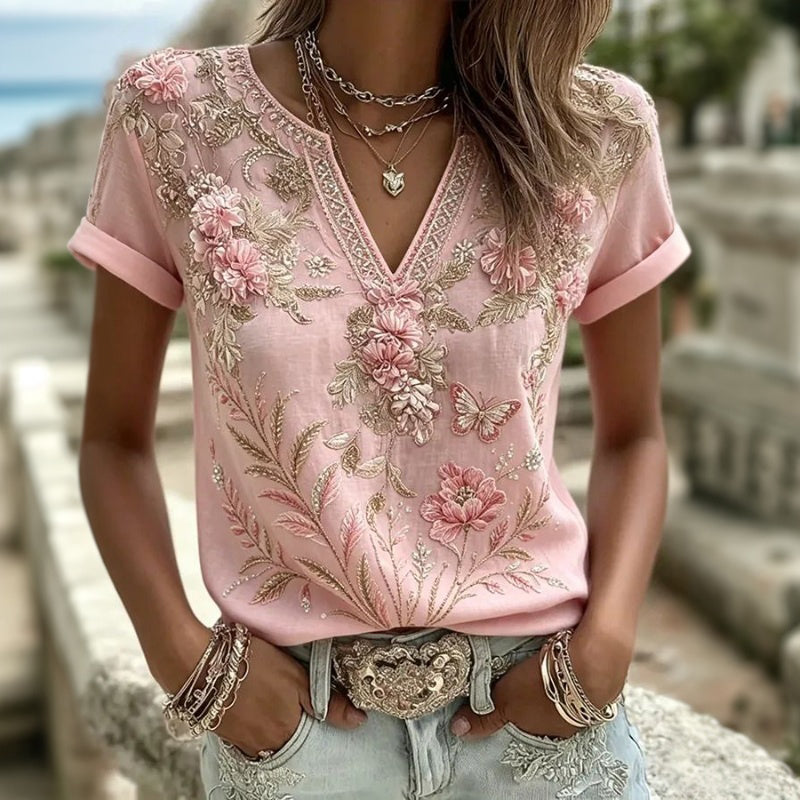 Blouse à motif floral vintage