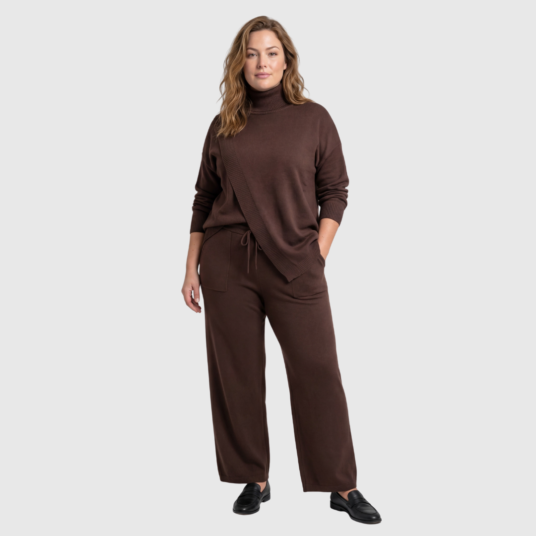 The Sabine Set — Walnut Asymmetrical Knit