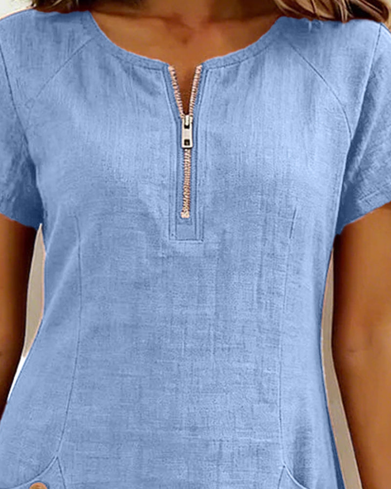 Bonnie™ | Robe en coton avec poches avant à fermeture éclair