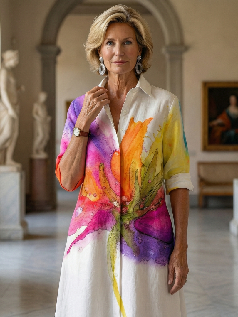Ulyssa | Robe de jardin avec motif peint
