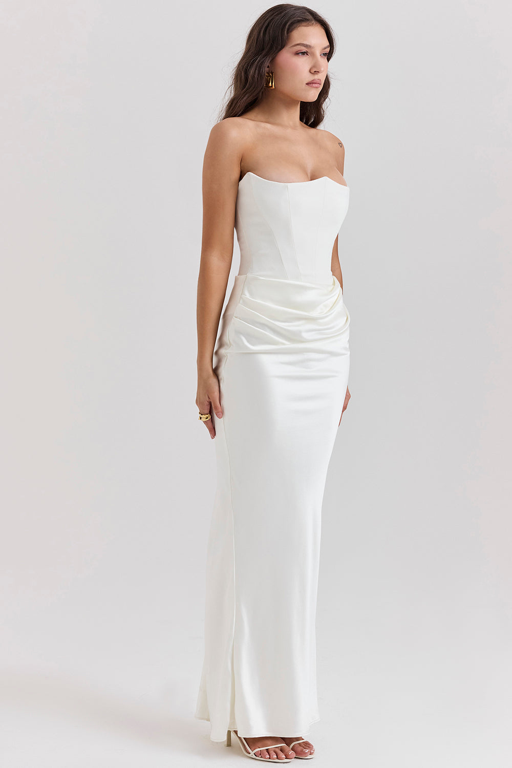 Persephone — Ivory Strapless Corset Gown