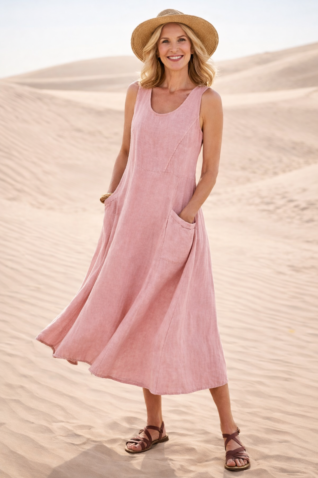 Karin | Robe midi trapèze confortable