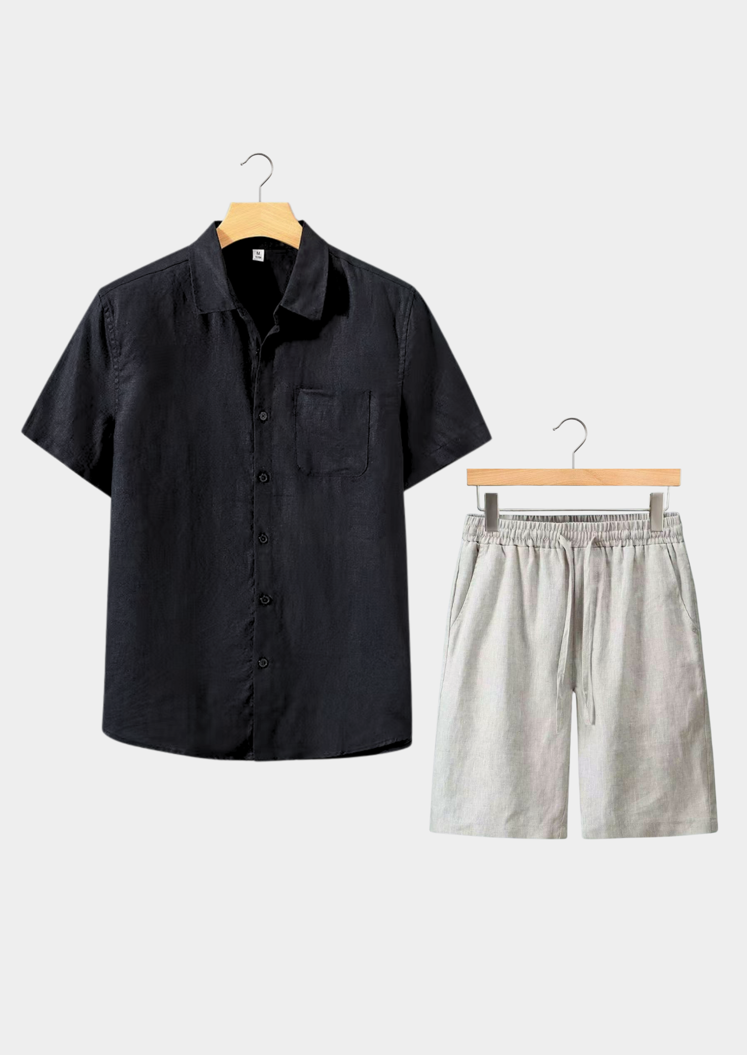 ENSEMBLE D'ÉTÉ DOLCEVITA À MANCHES COURTES - BEIGE/NOIR