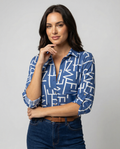 The Liora — Blue Script Shirt