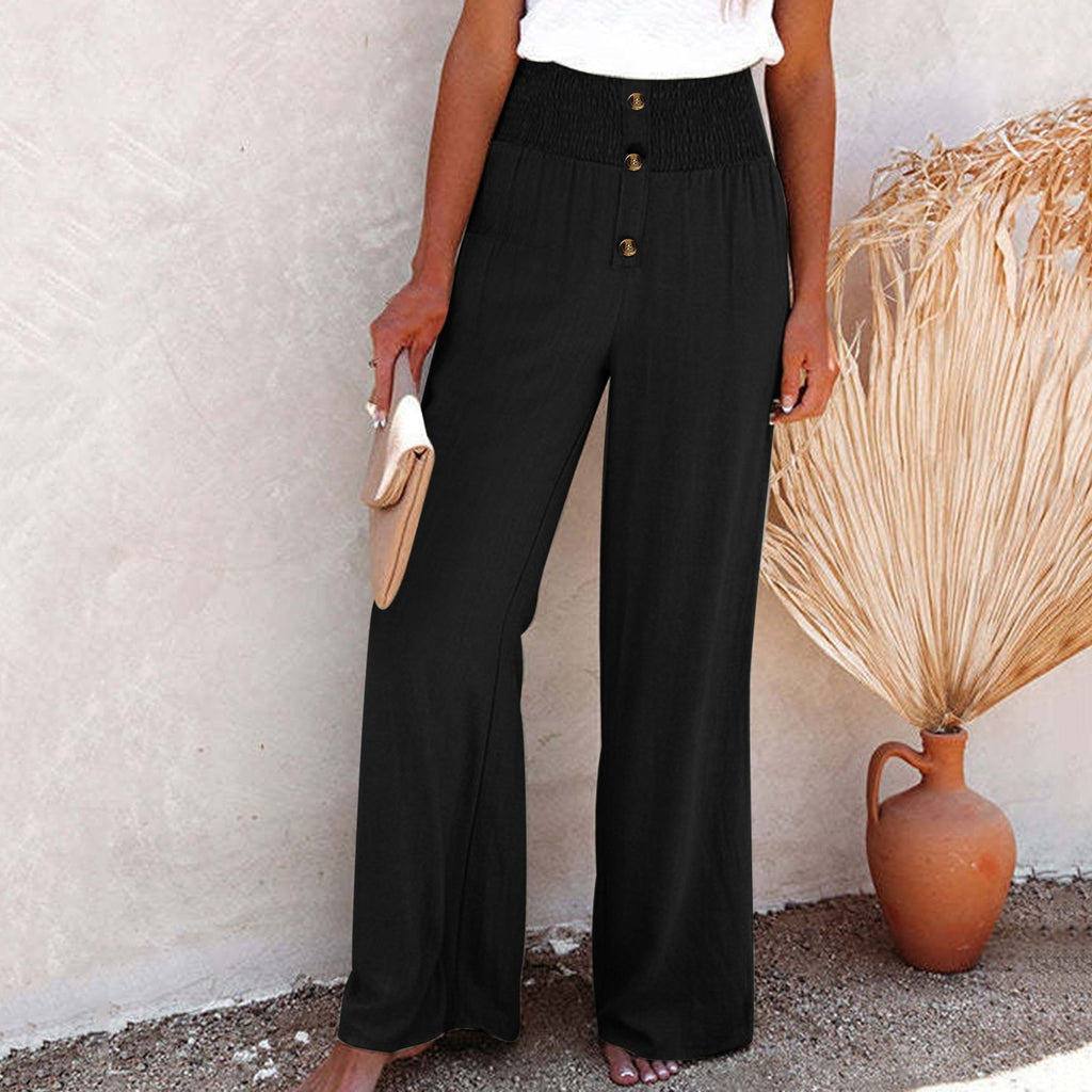 The Elio — Ivory Wide-Leg Linen Pants