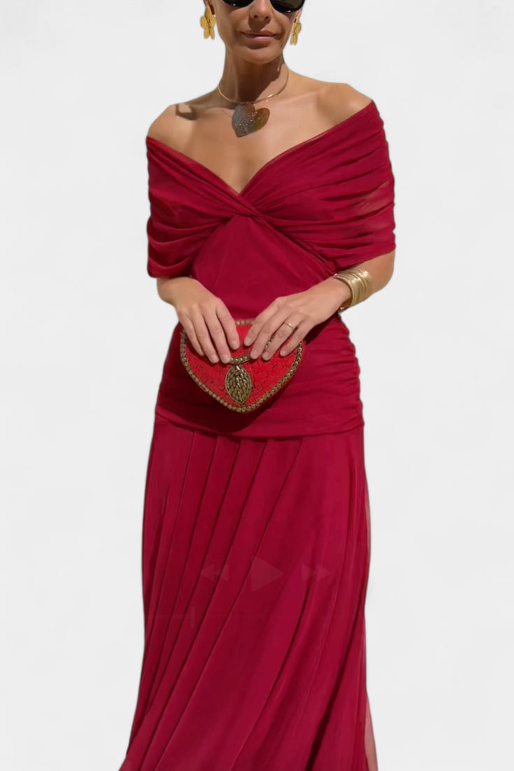 Florendra | Robe longue fleurie à col en V