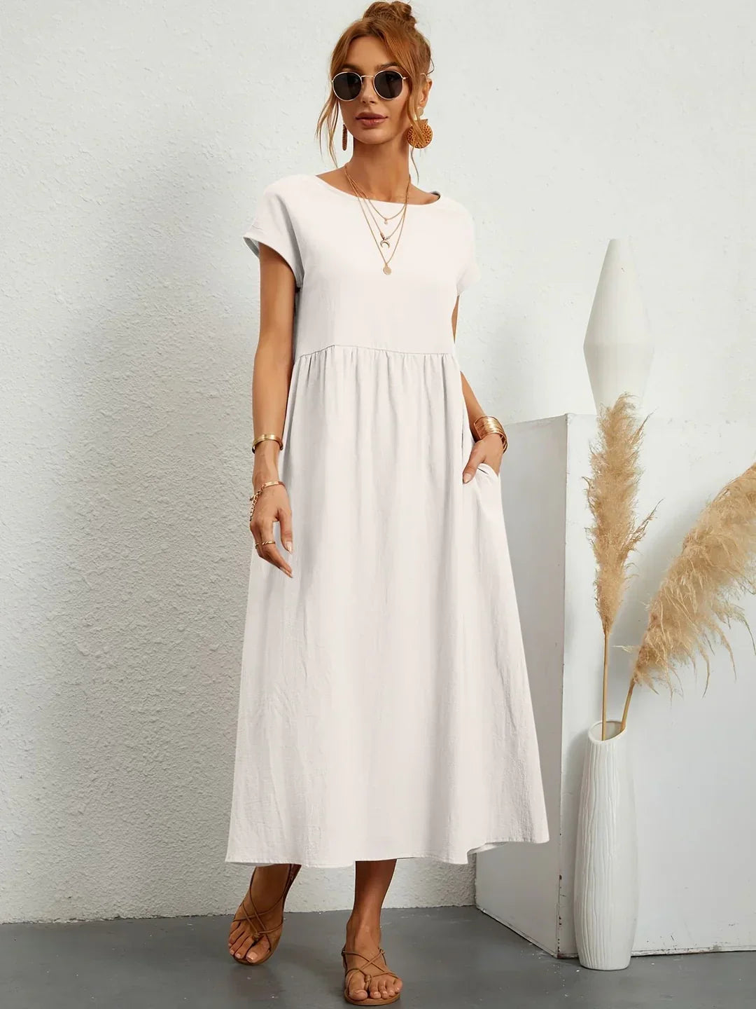 Gabrielle™ — Élégance intemporelle dans une robe midi fluide