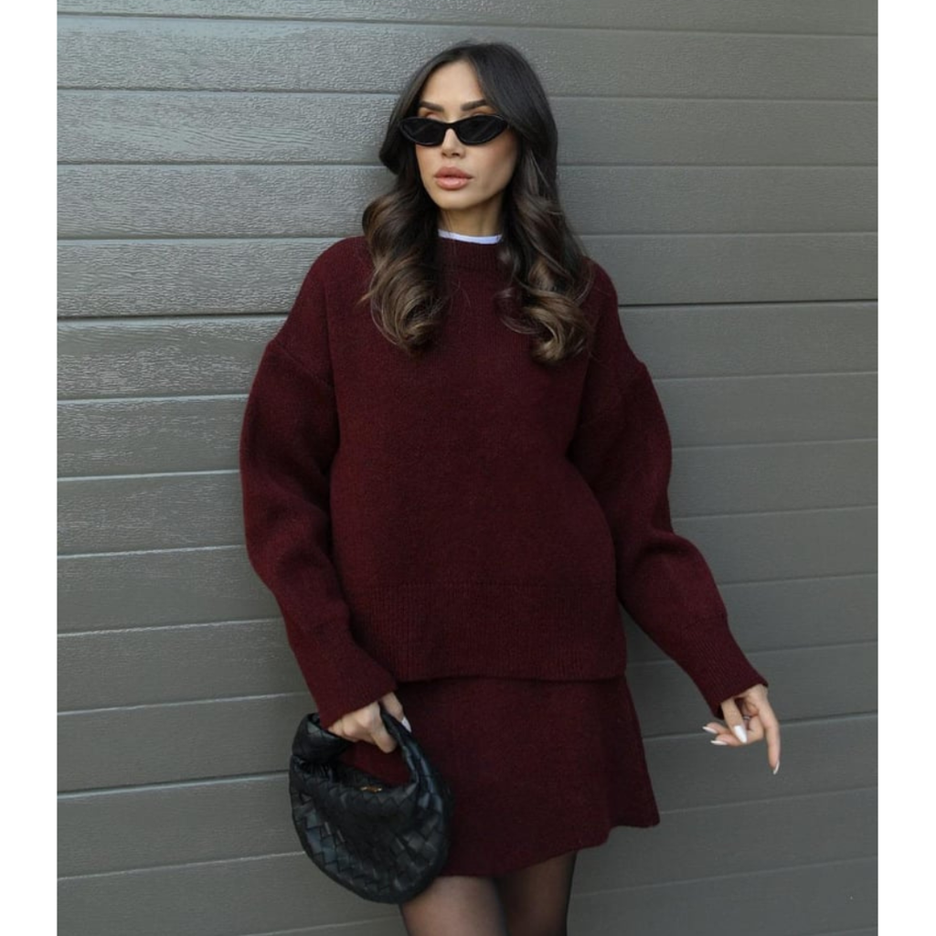 The Isara Knit Set — Ember Red