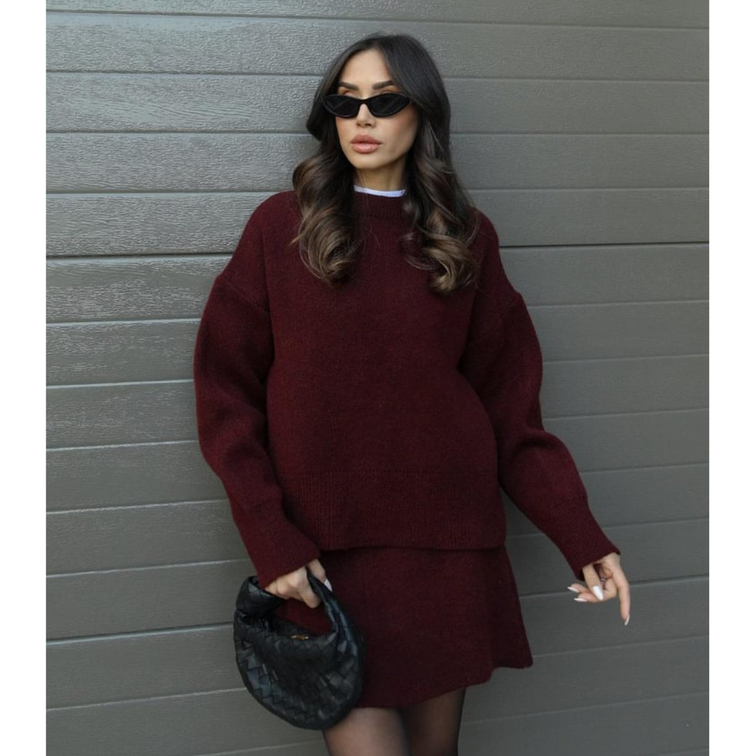 The Isara Knit Set — Ember Red