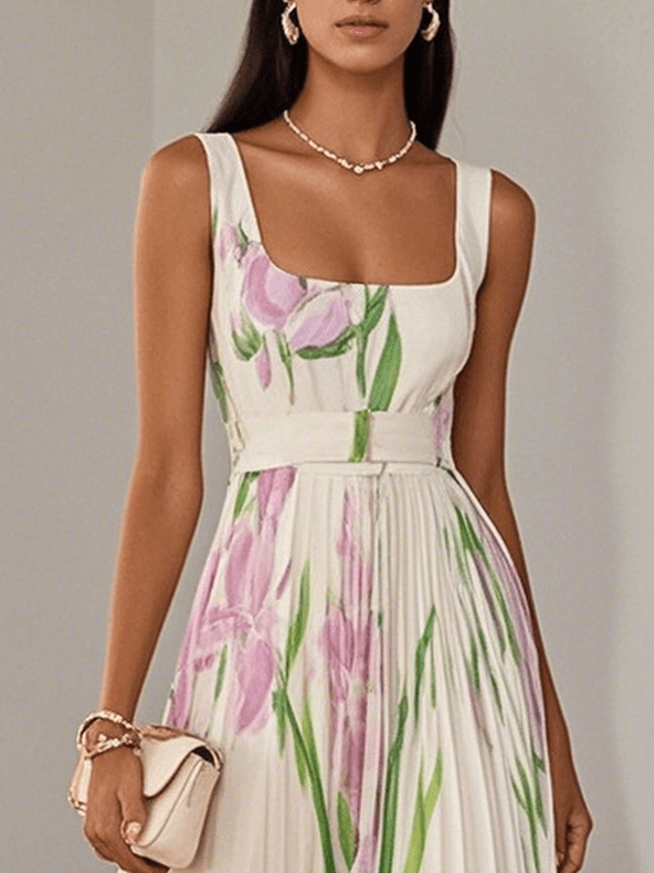 Yara™ - Robe maxi plissée en chiffon