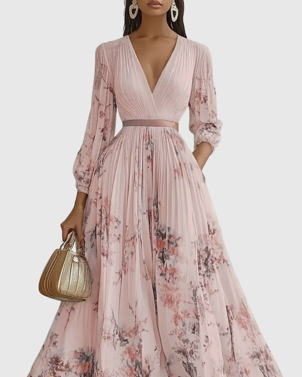 Siena™ - Robe Maxi Plissée Chic