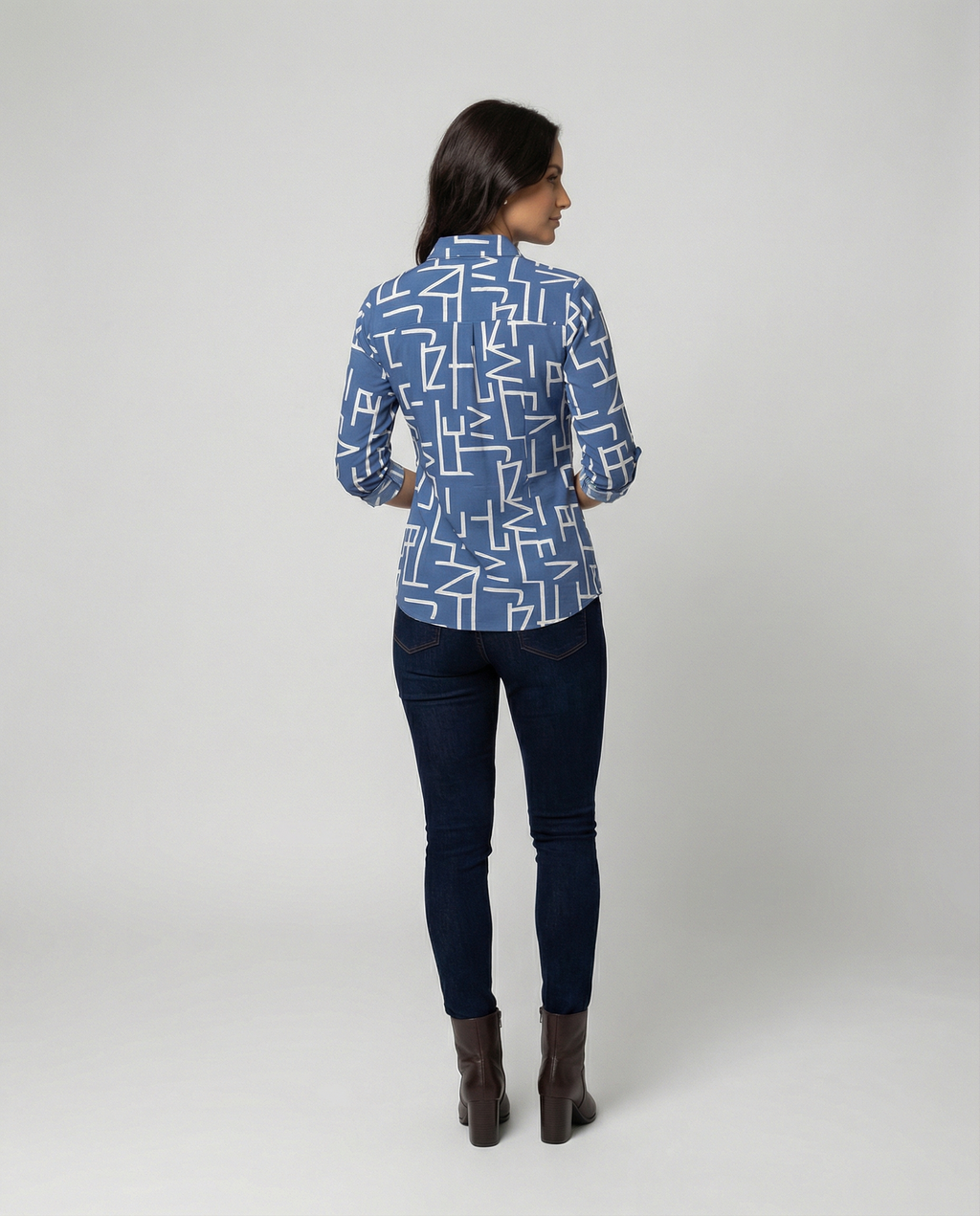 The Liora — Blue Script Shirt