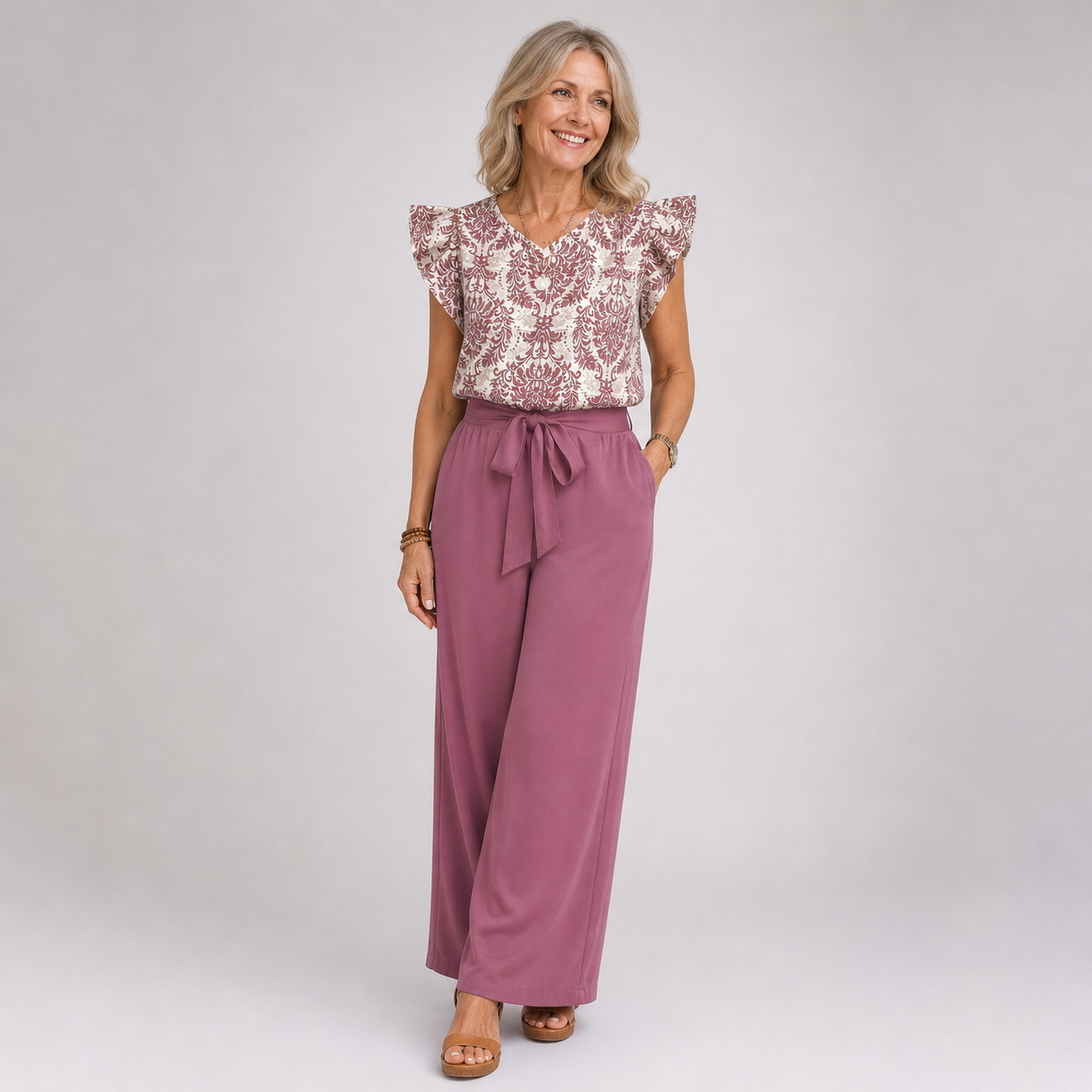 Amelia | Ensemble deux pièces chic à motif paisley