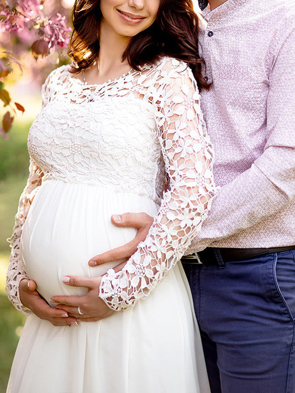 The Liora Lace Maxi — Snow Chiffon