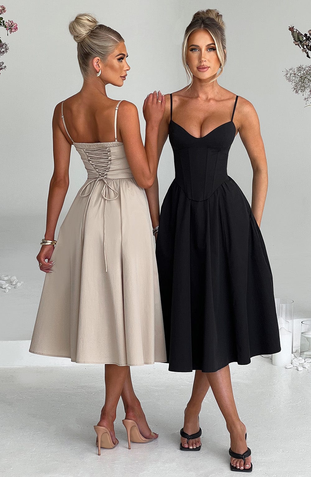 MAILEEN | Robe Midi Élégante avec Design Corset