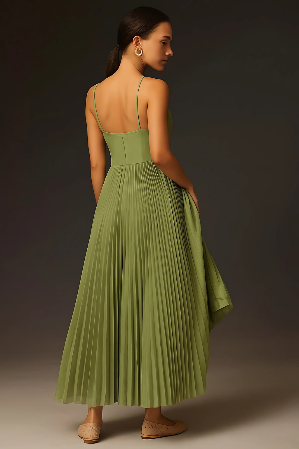 AURELIA | Robe maxi plissée gracieuse en mouvement