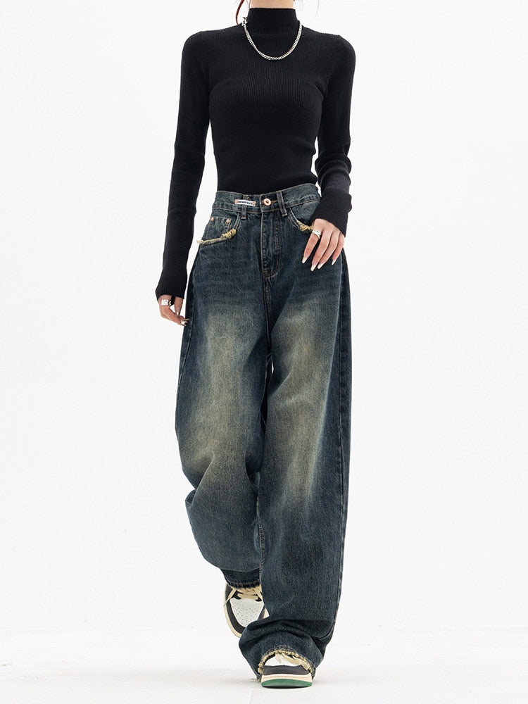 The Liora — Blue-Gray Wide-Leg Denim